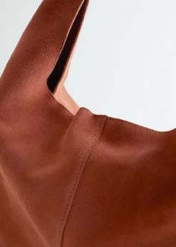 Große Tragetasche aus Veloursleder