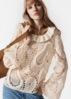 Häkelbluse mit Paisley-Muster