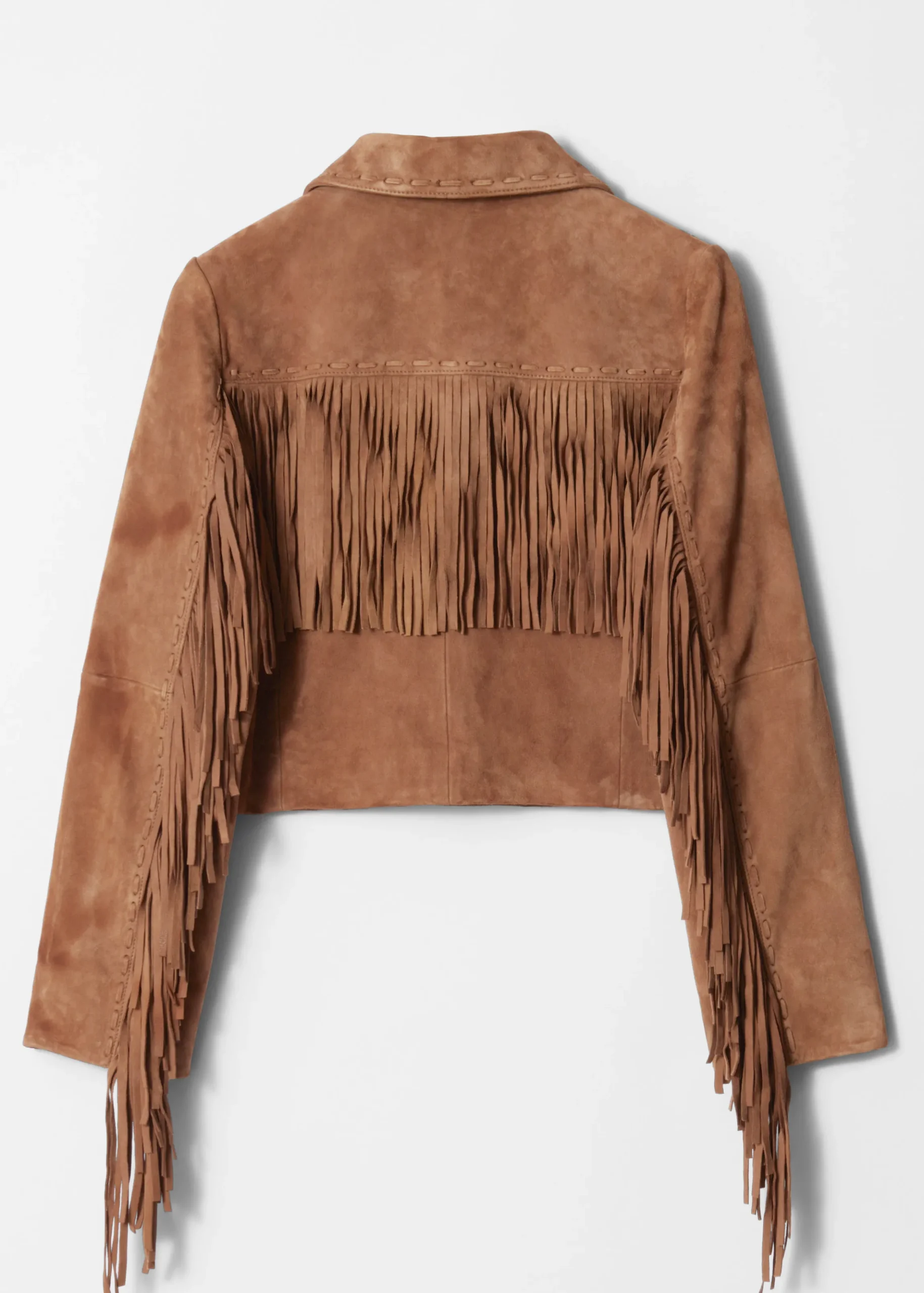 Jacke aus Veloursleder mit Fransen