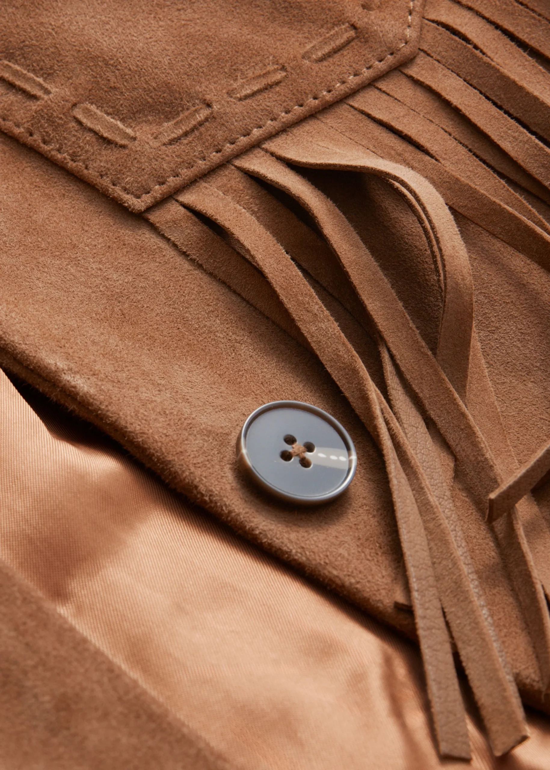 Jacke aus Veloursleder mit Fransen