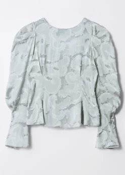 Jacquard-Bluse aus Seiden-Mix