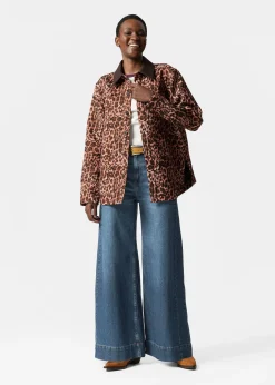 Jacquard-Jacke mit kontrastierendem Kragen