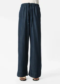 Jeans mit weitem Bein und Kordelzug