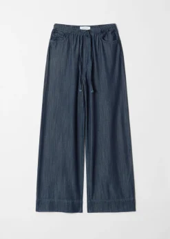 Jeans mit weitem Bein und Kordelzug