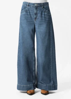 Jeans mit weitem, langem Bein