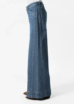 Jeans mit weitem, langem Bein
