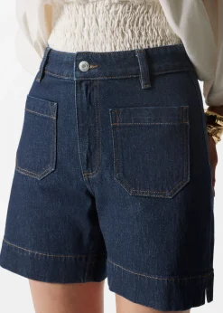 Jeansshorts mit hohem Bund