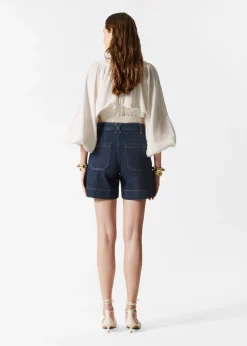 Jeansshorts mit hohem Bund