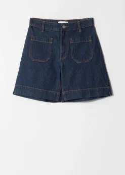 Jeansshorts mit hohem Bund