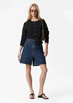 Jeansshorts mit weitem Bein