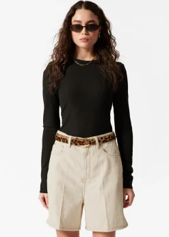 Jeansshorts mit weitem Bein