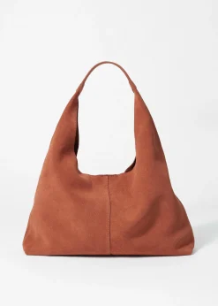 Klassische Tragetasche aus Veloursleder