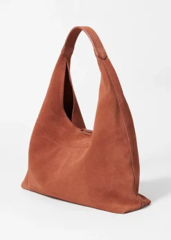 Klassische Tragetasche aus Veloursleder