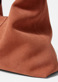 Klassische Tragetasche aus Veloursleder