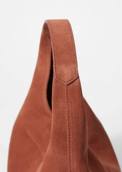 Klassische Tragetasche aus Veloursleder