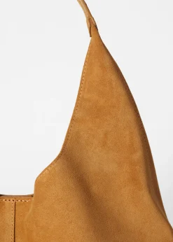 Klassische Tragetasche aus Veloursleder