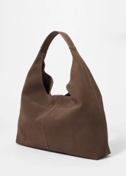 Klassische Tragetasche aus Veloursleder