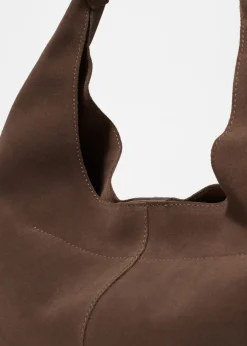 Klassische Tragetasche aus Veloursleder