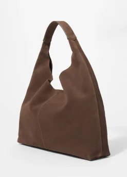 Klassische Tragetasche aus Veloursleder