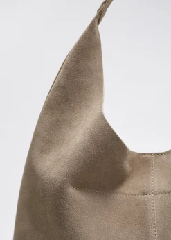Klassische Tragetasche aus Veloursleder