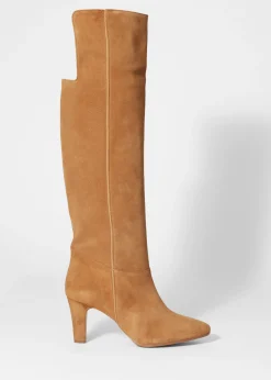 Kniehohe Stiefel aus Veloursleder