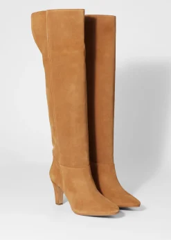 Kniehohe Stiefel aus Veloursleder
