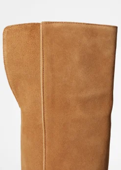 Kniehohe Stiefel aus Veloursleder