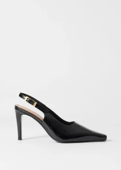 Lacklederpumps mit Slingback-Riemen