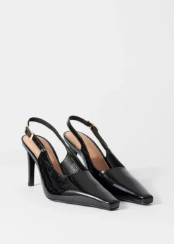 Lacklederpumps mit Slingback-Riemen