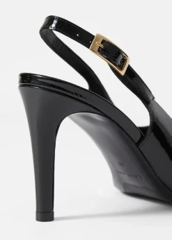 Lacklederpumps mit Slingback-Riemen