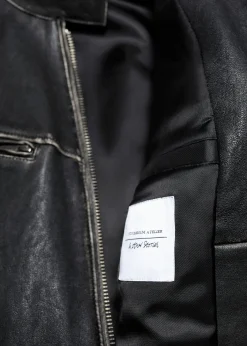 Lederjacke mit Steppnähten
