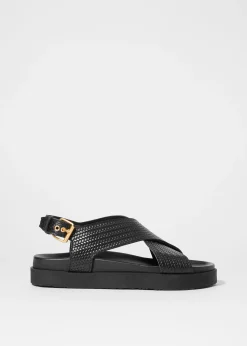 Ledersandalen mit überkreuzten Riemen