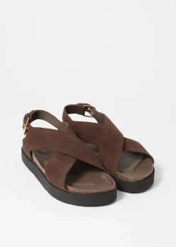 Ledersandalen mit überkreuzten Riemen