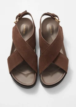 Ledersandalen mit überkreuzten Riemen