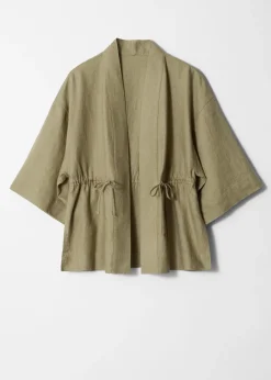 Leinenblazer mit Kordelzug