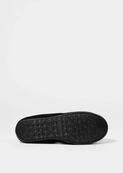Loafer aus Veloursleder mit Bommel