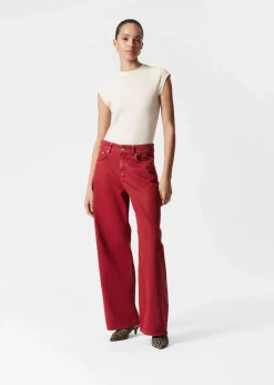 Locker geschnittene Jeans mit weitem Bein