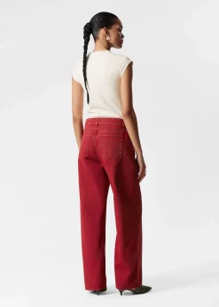Locker geschnittene Jeans mit weitem Bein