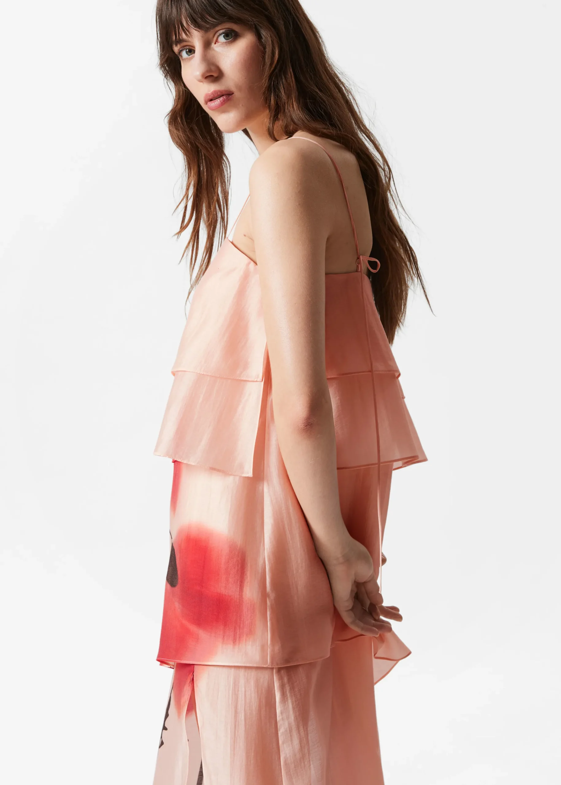 Maxikleid mit Blumenapplikation