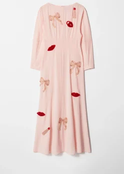 Maxikleid mit Perlenstickerei