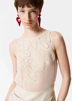 Maxikleid mit Stickerei
