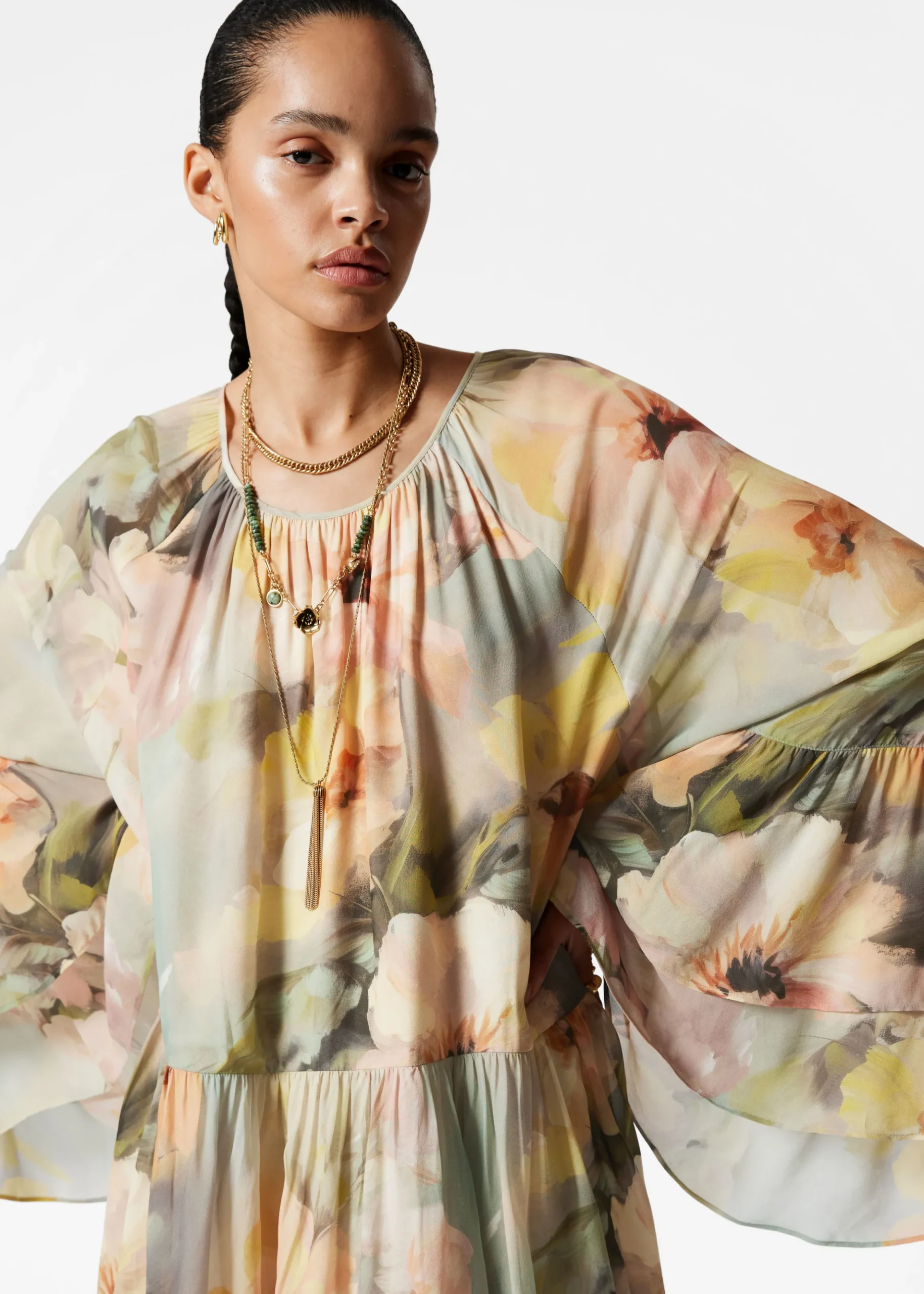 Maxikleid mit Volants