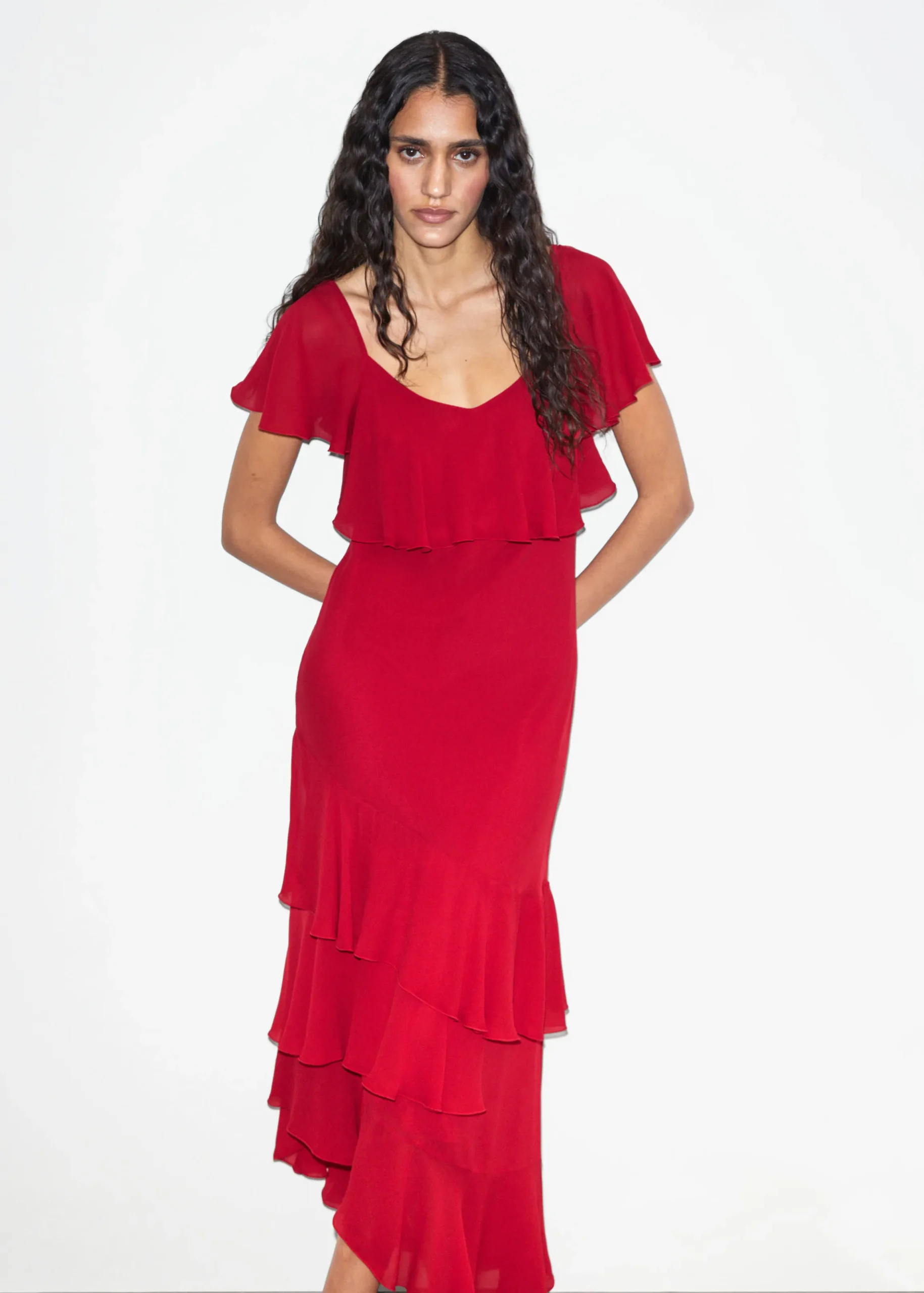 Maxikleid mit Volants