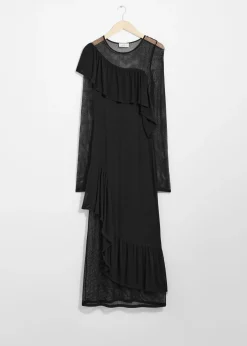 Mehrlagiges Strickkleid in Midilänge