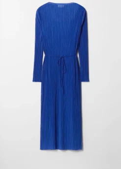 Mesh-Midikleid mit Stehkragen