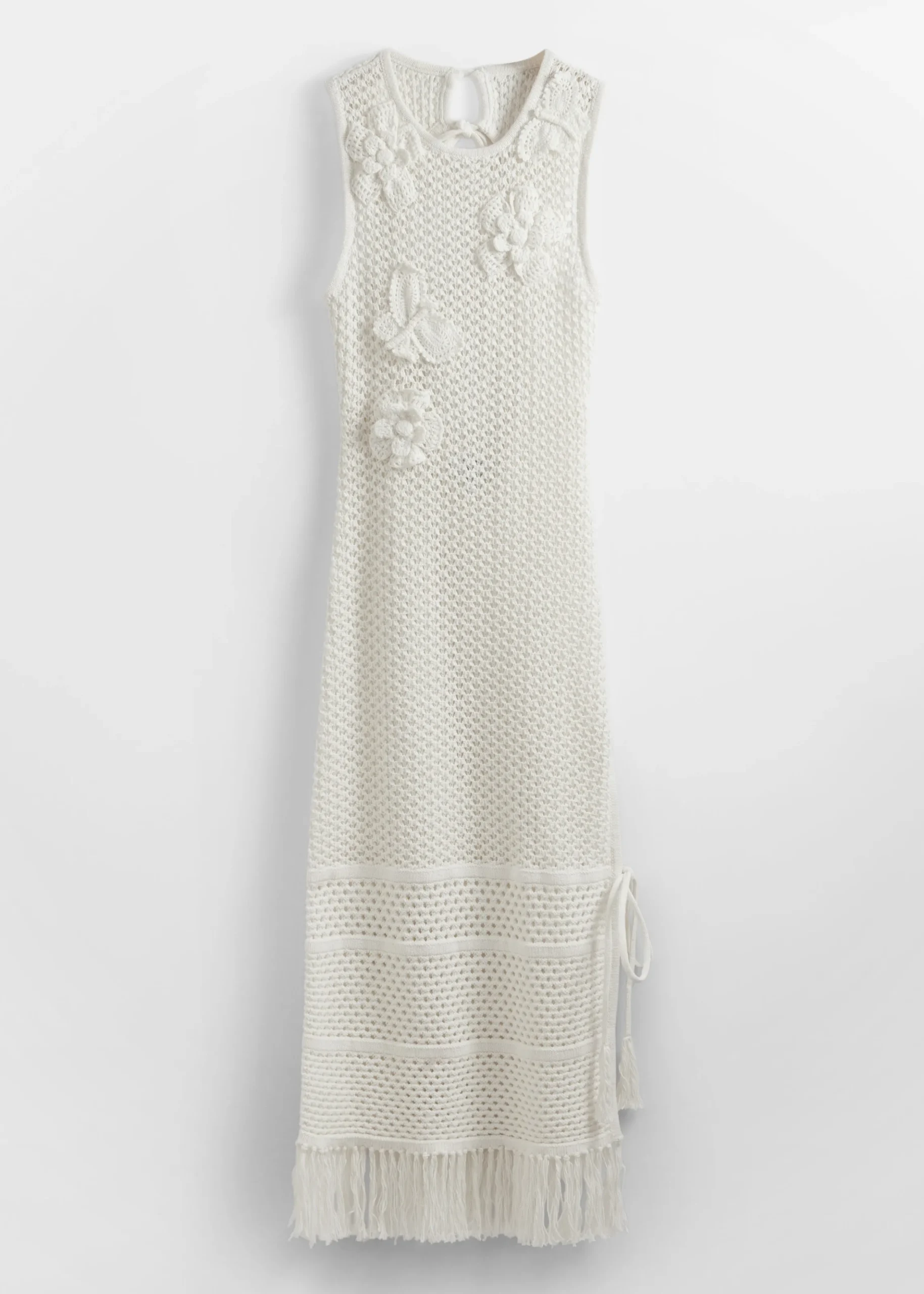 Midi-Häkelkleid mit Fransen