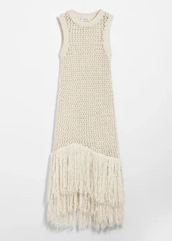 Midi-Häkelkleid mit Fransen