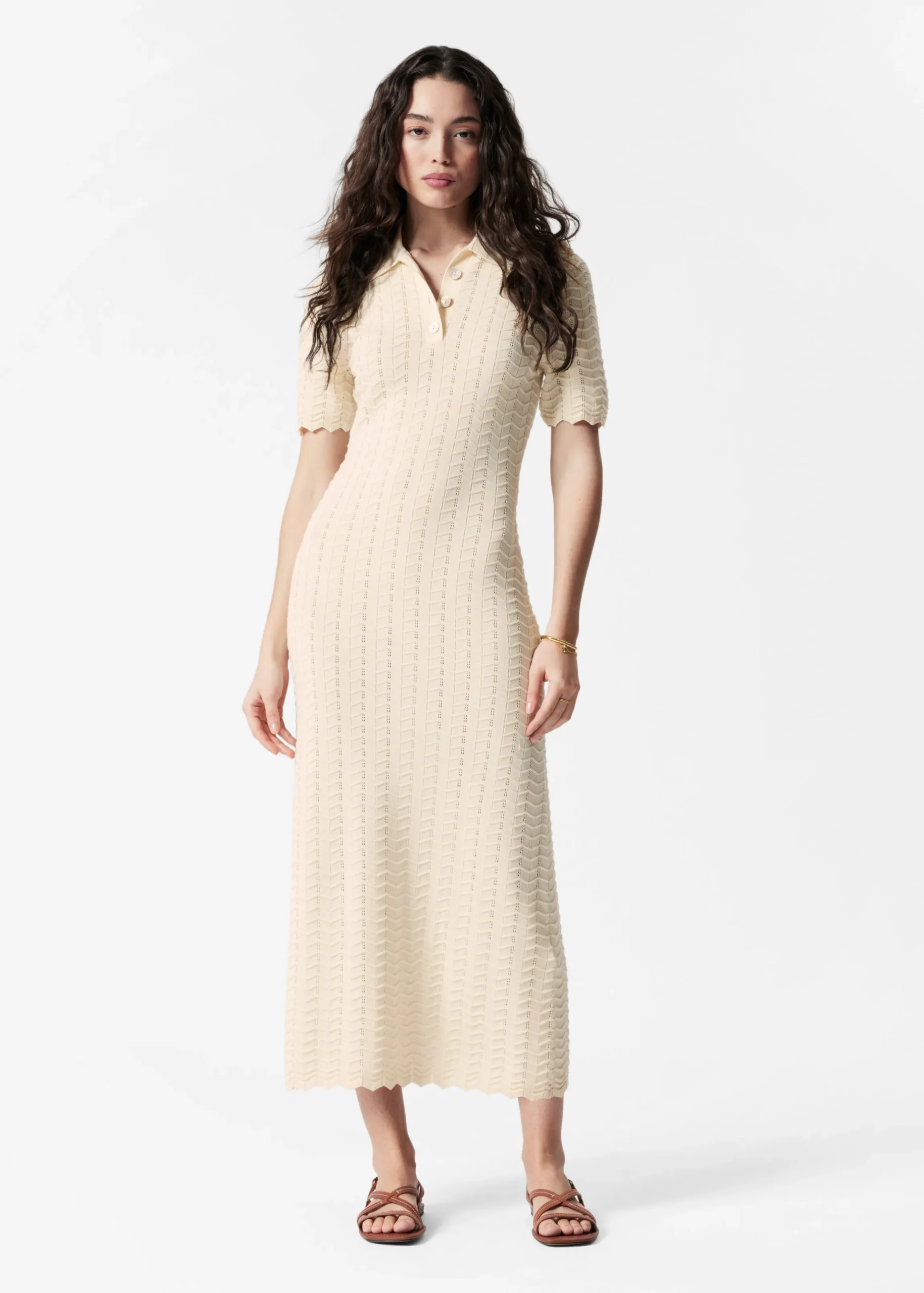 Midikleid aus Pointelle-Strick