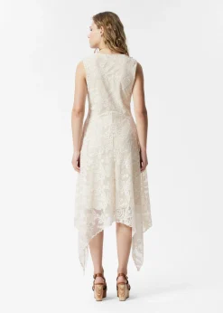 Midikleid aus Spitze mit V-Ausschnitt