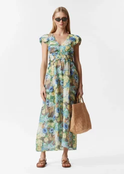 Midikleid mit Ballonärmeln